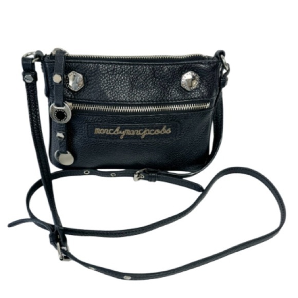 Marc By Marc Jacobs Black Leather Crossbody Zip Closure - Picture 1 of 12